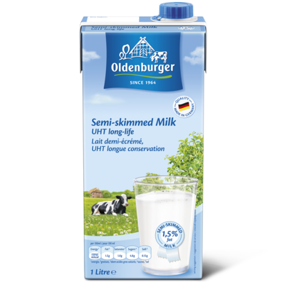 Oldenburger Semi-skimmed milk 1.5%, UHT long-life, 1L