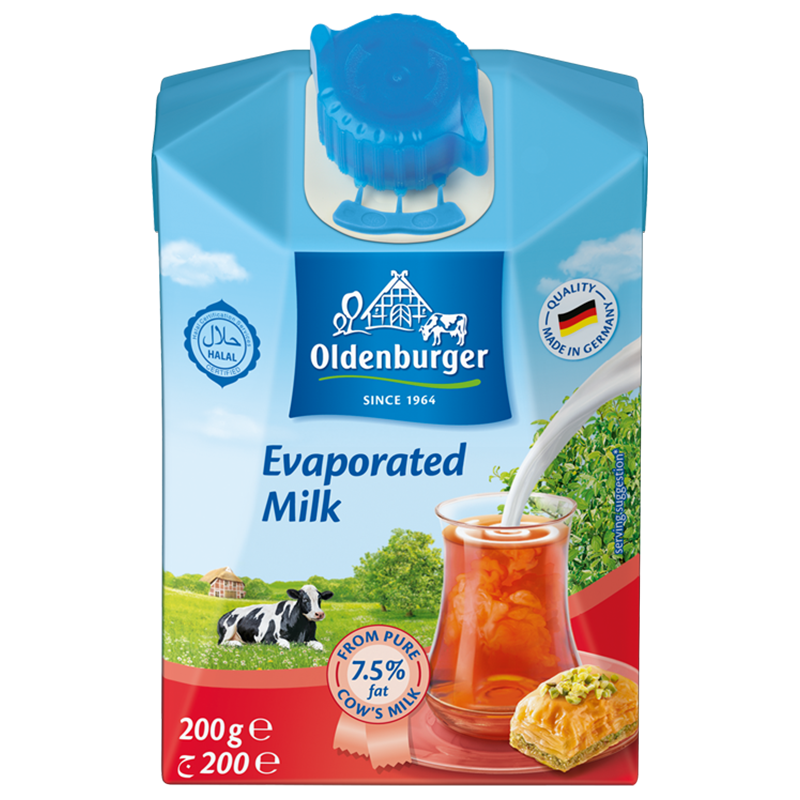 Oldenburger Evaporated Milk, 7.5% fat, 200g