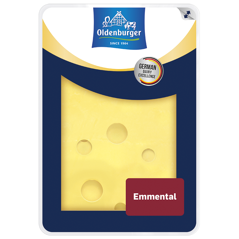 Oldenburger Emmental 45% fat i.d.m., slices, 200g